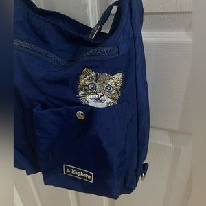 Ekphero nylon messenger bag - cat bag - navy